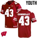 Youth Wisconsin Badgers NCAA #43 Ryan Connelly Red Authentic Under Armour Stitched College Football Jersey FM31N46VY